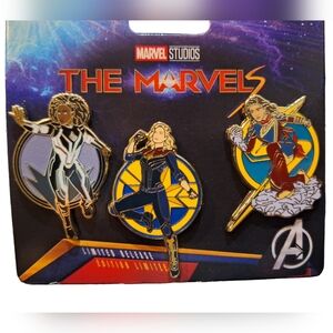 Disney Parks x Marvel THE MARVELS Collectible Trading Pins Set of 3 LR NEW